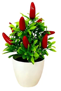SZTUCZNE DRZEWKO DRZEWO PAPRYCZKA CHILI W DONICZCE ROŚLINA DO OZDOBY DOMU MIESZKANIA OGRODU - Sztuczne kwiaty - miniaturka - grafika 1