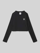 Koszulki dla dziewczynek - Bluzka z długim rękawem i drobnym prążkowaniem - miniaturka - grafika 1