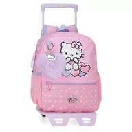 Plecaki szkolne i tornistry - Hello Kitty Hearts & Dots Plecak szkolny z wózkiem Różowy 23x28x10 cm Poliester 6,44L, Różowy kolor, plecak szkolny na kółkach - miniaturka - grafika 1