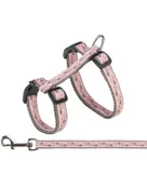 Szelki dla kotów - TRIXIE Szelki ze smyczą dla kota, szare/różowe - - miniaturka - grafika 1