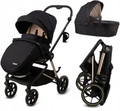 Wózki dziecięce - WÓZEK GŁĘBOKO-SPACEROWY VELMONT BLACK/BEIGE 5906601700552 - miniaturka - grafika 1