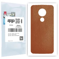 Szkła hartowane na telefon - Folia naklejka skórka strukturalna na TYŁ do Motorola Moto G7 Power -  Skóra Brązowa - apgo SKINS - miniaturka - grafika 1