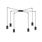 Lampy sufitowe - Emibig TRAKER 6 BL/BLACK 524/6 lampa wisząca 6x30W/GU10 IP20 524/6 - miniaturka - grafika 1