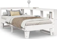 Łóżka dla dzieci i młodzieży - Łóżko z regałem, bez materaca, białe, 90x200 cm, sosnowe - miniaturka - grafika 1