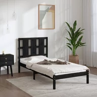 Łóżka - Lumarko Rama łóżka, czarna, lite drewno sosnowe, 90x200 cm - miniaturka - grafika 1