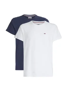 Tommy Hilfiger Koszulka Męska T-Shirt 2 Pary Tjm 2Pack Slim Jersey Tee Biała/Granat Dm0Dm15381 0X0 S - Koszulki męskie - miniaturka - grafika 1