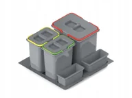 Kosze na śmieci - Pojemniki Do Segregacji Odpadów Rejs Praktiko Do 600MM POTRÓJNY-1X15L/2X7L - miniaturka - grafika 1