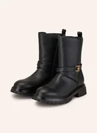 Botki damskie - Tommy Hilfiger Botki Motocyklowe schwarz - miniaturka - grafika 1