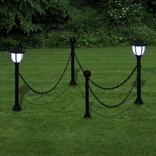 vidaXL  Ogrodzenie z łańcuchem i dwiema lampami LED - Lampy ogrodowe - miniaturka - grafika 1