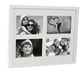 Ramki na zdjęcia - Ramka na zdjęcia multiramka galeria collage 28x35 cm. na 4 zdjęcia 10x15 cm. biała BD art mdf/szkło - miniaturka - grafika 1