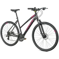 Rowery - Rower crossowy INDIANA X-Cross 2.0 D21 damski Czarno-różowy - miniaturka - grafika 1