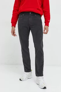 Spodnie męskie - Hollister Co. spodnie sztruksowe męskie kolor szary proste - grafika 1