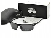 Okulary przeciwsłoneczne - Męskie czarne Okulary Przeciwsłoneczne Polaryzacyjne Estillo Uv z flexami - miniaturka - grafika 1