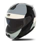 Kaski motocyklowe - Kask Szczękowy Nolan N90-3 06 Blocco Czarny/Kość Słoniowa/Szary Lava/Zielony Szary BłyszczącyM - miniaturka - grafika 1