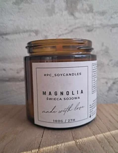 Świeca Sojowa Zapachowa Magnolia 120ml 27h Drewniany knot - Świece - miniaturka - grafika 1