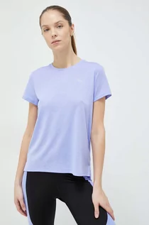 Koszulki sportowe damskie - Puma t-shirt do biegania Favourite kolor niebieski - grafika 1