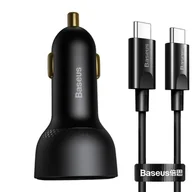 Kable USB - Baseus Superme szybka ładowarka samochodowa USB / USB Typ C 100W PPS Quick Charge Power Delivery + kabel USB Typ C 100W (20V/5A) 1m czarny (TZCCZX-01) - miniaturka - grafika 1