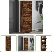 Szafki na buty - The Living Store Szafka na buty z 4 klapami dąb wędzony 60x34x187,5 cm - miniaturka - grafika 1