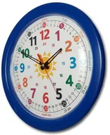 Zabawki interaktywne dla dzieci - Duży zegar do nauki odczytu czasu niebieski/ 32,5cm - miniaturka - grafika 1