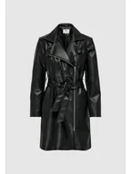Kurtki damskie - Jacqueline de Yong Płaszcz Jdyetta Long Faux Leather Biker Czarny Long Fit - miniaturka - grafika 1