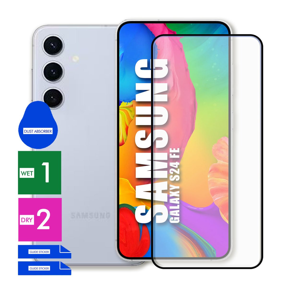 SZKŁO OCHRONNE DO SAMSUNG GALAXY S24 FE HARTOWANE 9H PEŁNE CAŁY EKRAN 5D