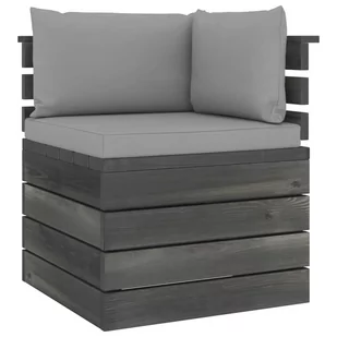 vidaXL vidaXL Ogrodowa sofa narożna z palet, z poduszkami, drewno sosnowe - Sofy ogrodowe - miniaturka - grafika 1