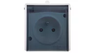 Gniazdka elektryczne - Ospel Gniazdo pojedyncze z uziemieniem, BIAŁY - wieczko w kolorze dymnym GNH-1LZ/00/d - miniaturka - grafika 1