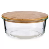 Pojemniki kuchenne - Szklany pojemnik na żywność z bambusową, szczelną pokrywką - miniaturka - grafika 1