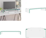 Szafki RTV - vidaXL Stolik pod telewizor/podstawka pod ekran szklana przezroczysta 80x30x13 cm - szafka pod telewizor - szafki pod telewizor - meble pod telewizor - szafka pod telewizor - miniaturka - grafika 1