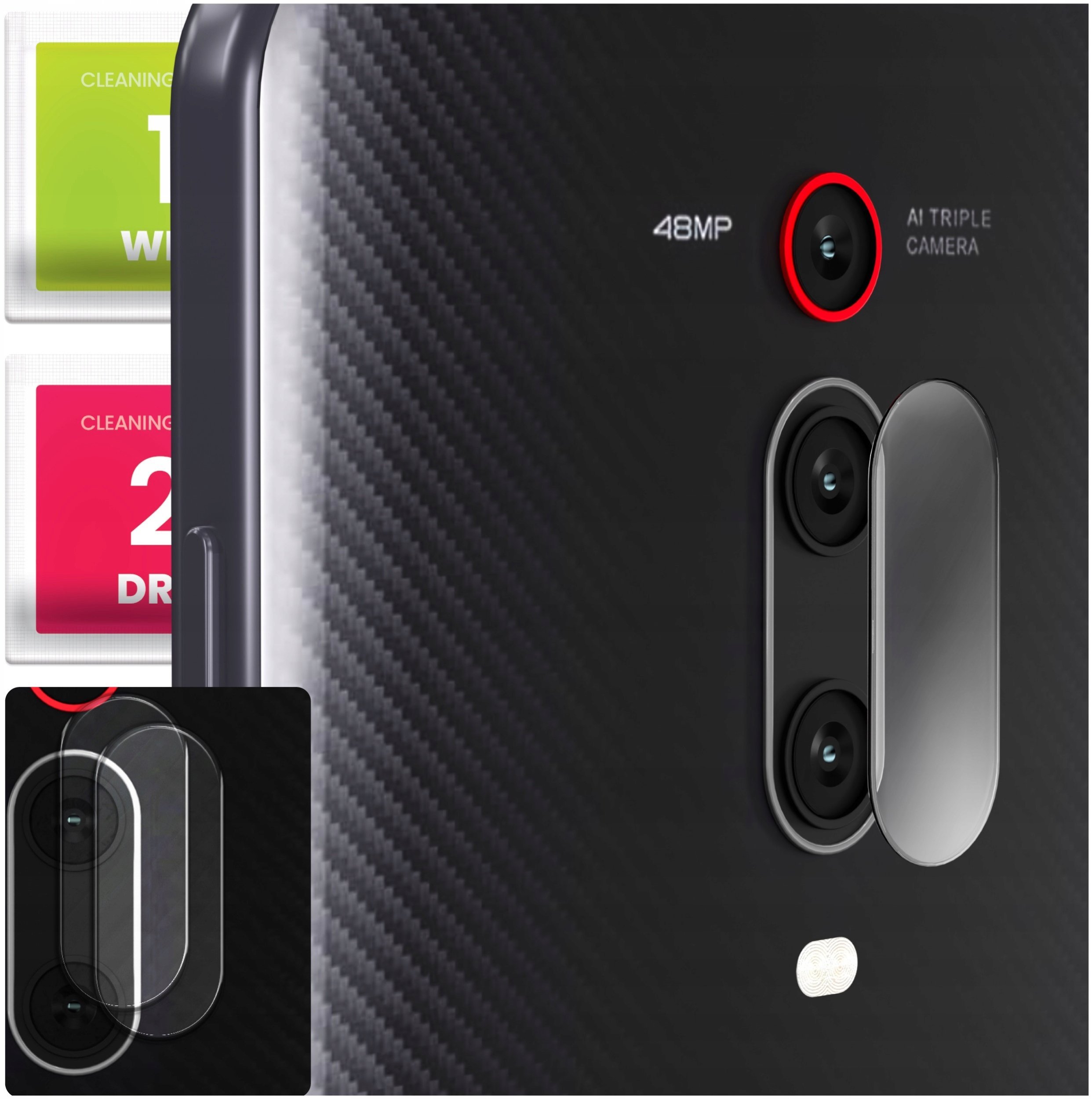 2-PAK Szkło Na Aparat Do Xiaomi Mi 9T Pro / Redmi K20 Hartowane, Ochronne