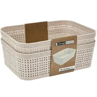 Pudła i pojemniki do przechowywania - Storage Solutions Koszyki do przechowywania beżowe 19x13x6 cm - miniaturka - grafika 1