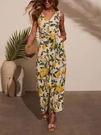 Kombinezony - Milan Kiss Kombinezon w kolorze zielono-żółto-beżowym - miniaturka - grafika 1