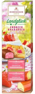 NIEDEREGGER landgluck praliny z nadzieniem rabarbar truskawka 100g - Bombonierki i czekoladki - miniaturka - grafika 1