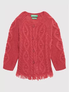 Swetry damskie - Benetton United Colors Of Kardigan 1276C5452 Różowy Regular Fit - grafika 1