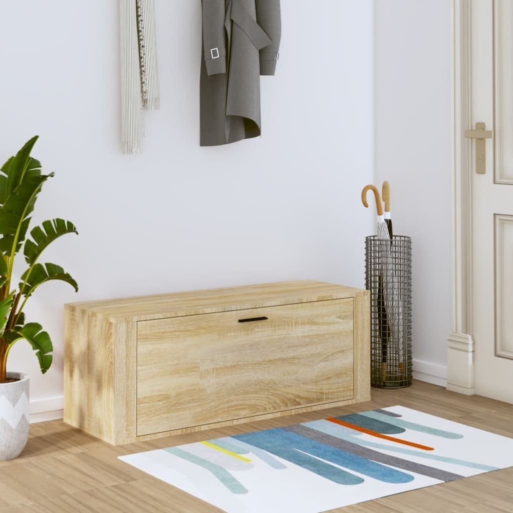 Naścienna szafka na buty dąb sonoma 100x35x38 cm materiał drewnopochodny