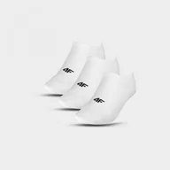 Skarpetki damskie - Damskie skarpetki stopki (3-pack) 4FWMM00USOCF274 - białe - miniaturka - grafika 1