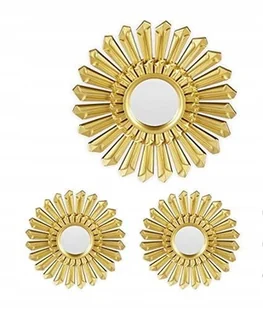 Lustro Scienne Okragle Loft 3szt Do Salonu Sypialni Wiszace Zlote Boho - Lustra - miniaturka - grafika 1