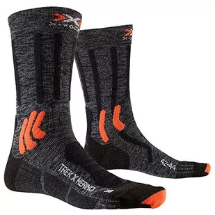 X-socks Unisex X skarpety Trek X merynosów skarpety na zewnątrz Trekking wędrówki spacery męskie damskie skarpety grey duo melange/x-Orange/Black 3-5 XS-TS04S19U - Skarpetki damskie - miniaturka - grafika 1