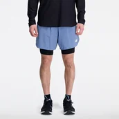 Spodenki męskie - Spodenki męskie New Balance MS33282MYL  niebieskie - miniaturka - grafika 1