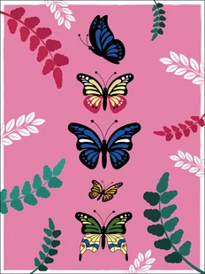 Motyle różowe tło - plakat Wymiar do wyboru: 40x50 cm - Plakaty - miniaturka - grafika 1