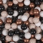 Suche baseny - KiddyMoon Plastikowe piłeczki 7cm pastelowy beż-miedziany-czarny-perła 700 Zabawka zestaw kulek - miniaturka - grafika 1