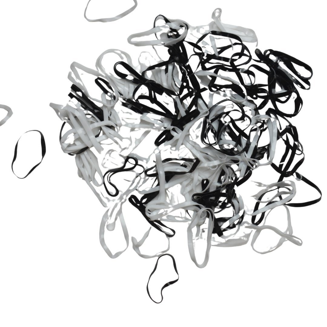 Profesjonalne Silikonowe Gumki do Włosów Czarno-Biały Recepturki - 160 szt