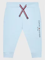 Spodnie i spodenki dla dziewczynek - Tommy Hilfiger Spodnie dresowe Essential KN0KN01281 Niebieski Regular Fit - miniaturka - grafika 1