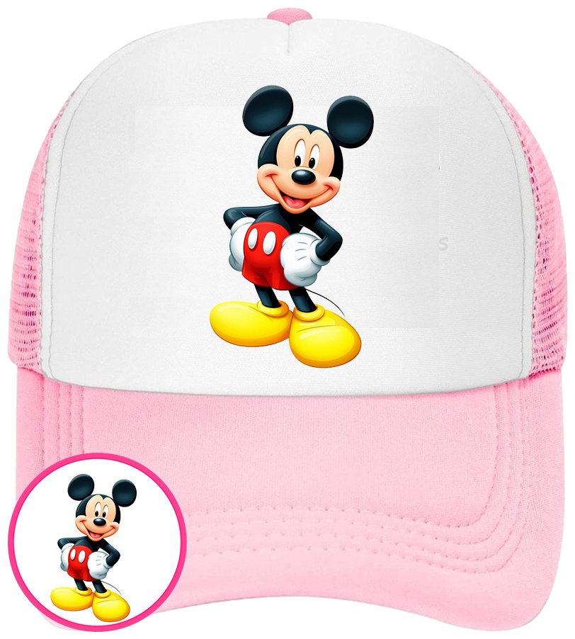 CZAPKA Z DASZKIEM MYSZKA MIKI DLA DZIECI SIATKA RÓŻOWA BEJSBOLÓWKA