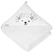 Okrycia kąpielowe dla dzieci - Ręcznik kąpielowy z kapturkiem BIAŁY JEŻYK 100x100, Akuku - miniaturka - grafika 1