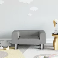 Meble do sypialni - vidaXL Sofa dla dzieci, jasnoszara, 50x40x26,5 cm, aksamitna - miniaturka - grafika 1