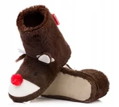 Kapcie damskie - Wysokie i ciepłe kapcie świąteczne na prezent RENIFERY  ATTRACTIVE r. 36/37 - miniaturka - grafika 1