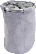 Kosze na bieliznę - Kosz na pranie HWC-C34, Kosz na pranie Pojemnik na pranie Worek na pranie z siatką, 55x39cm 65l ~ sznurek szary - miniaturka - grafika 1