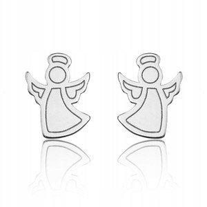 KOLCZYKI sztyfty aniołki srebro 925 KOMUNIA+GRAWER