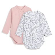Body dla niemowląt - PINK NO MORE BODY KOPERTOWE 2-PACK PINK I BOTANIC 56CM - miniaturka - grafika 1